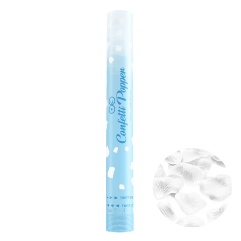 Konfetti kilövő – fehér szirmok, 40 cm Konfetti kilövő – fehér szirmok, 40 cm