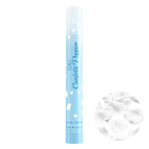 Confetti cu lansare – petale albe, 40 cm