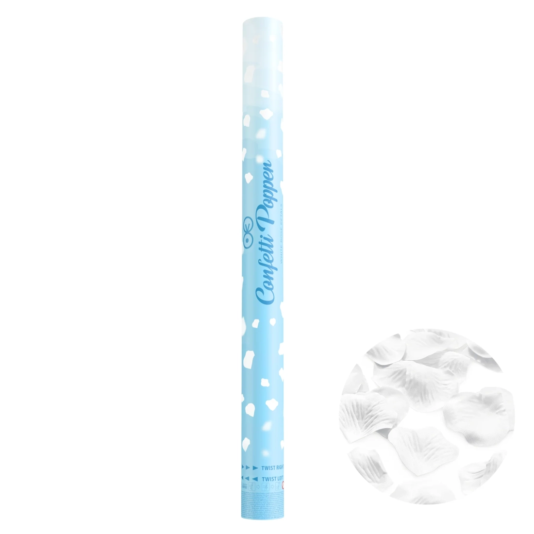 Confetti plictisitoare - petale albe, 60 cm