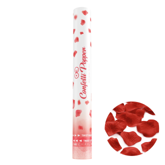 Strelne konfete – rdeči cvetni listi, 40 cm