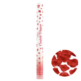 Strelne konfete – rdeči cvetni listi, 60 cm