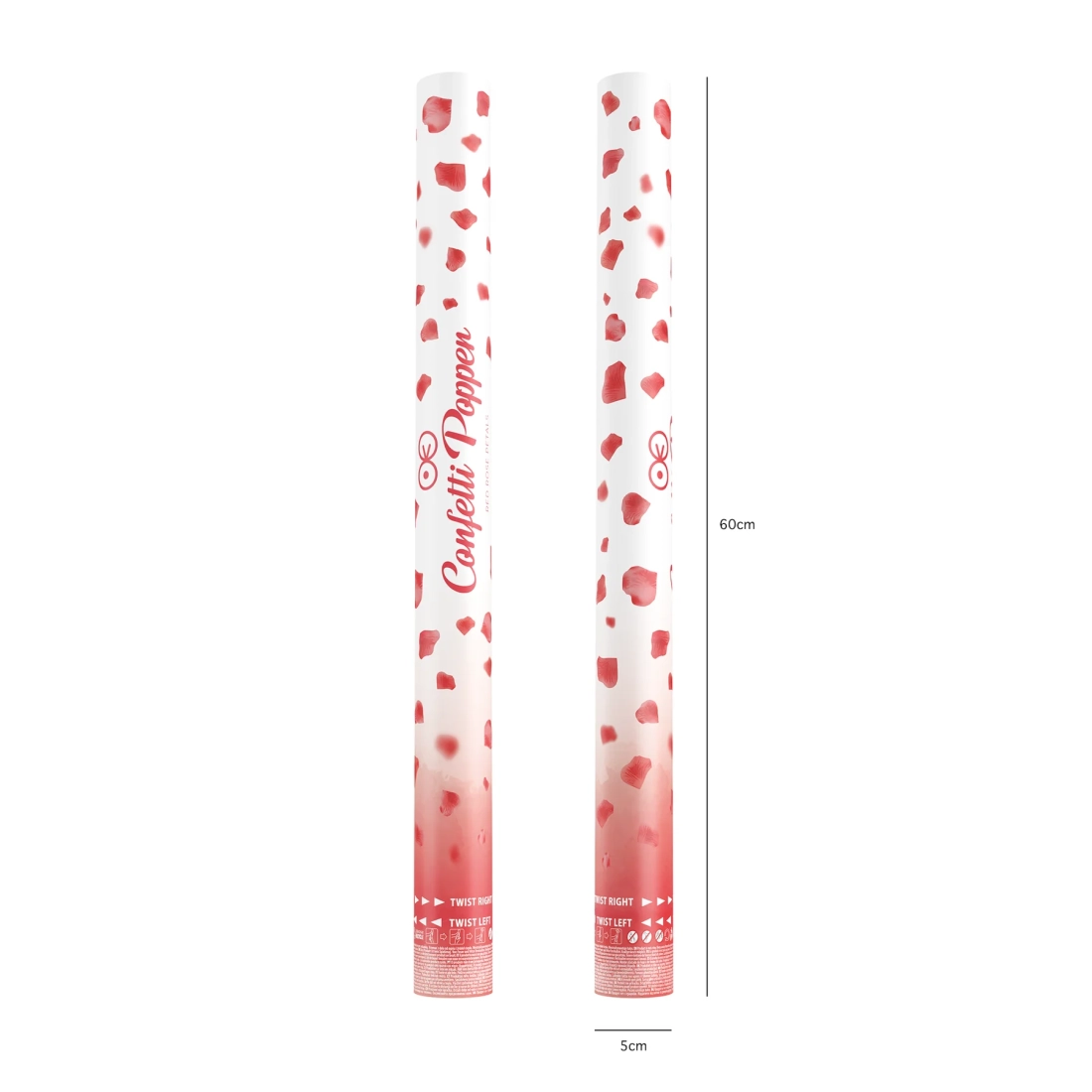 Kilövős konfetti – piros szirmok, 60 cm