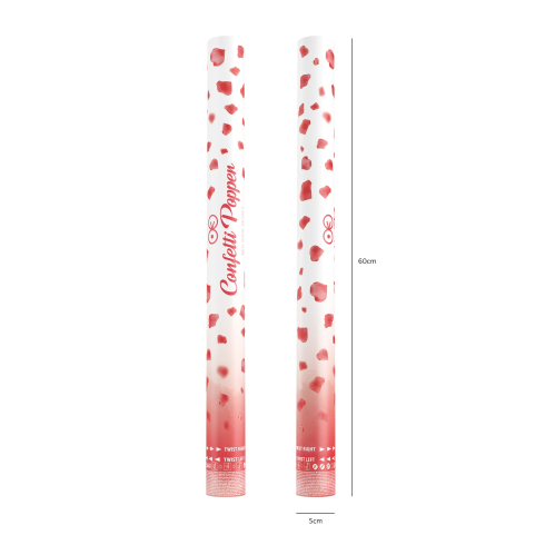 Kilövős konfetti – piros szirmok, 60 cm Kilövős konfetti – piros szirmok, 60 cm