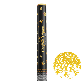 Kilövős konfetti 18-as szám, metál arany, 40 cm