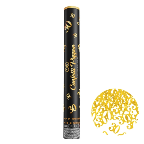 Kilövős konfetti 30-as szám, metál arany, 40 cm