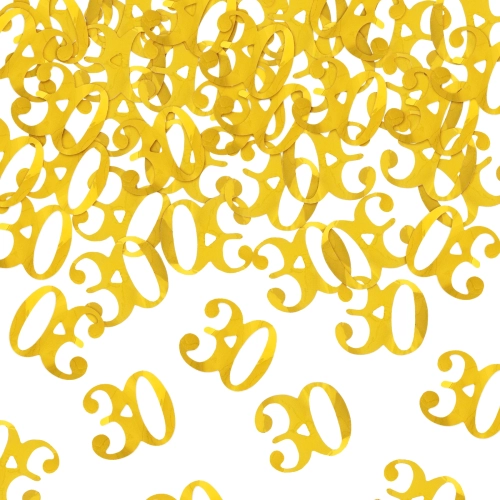 Kilövős konfetti 30-as szám, metál arany, 40 cm