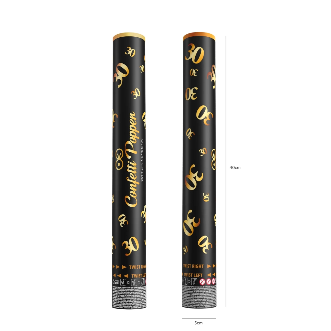 Confetti cu numărul 30, metalic auriu, 40 cm