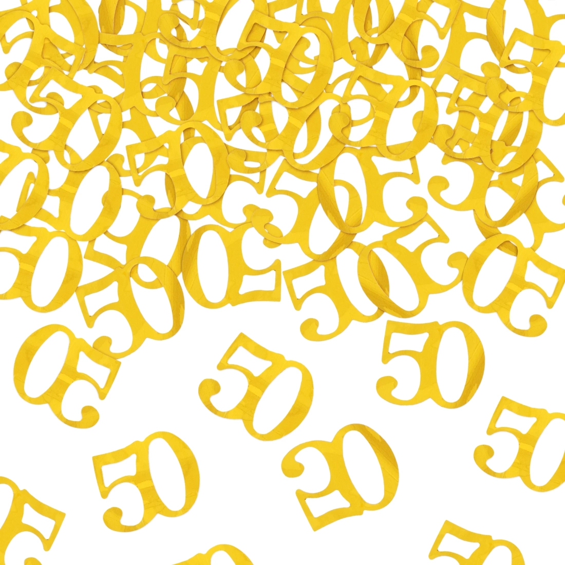 Confetti cu numărul 50, metalizat auriu, 40 cm