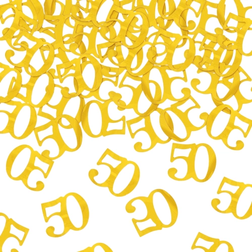 Kilövős konfetti 50-es szám, metál arany, 40 cm