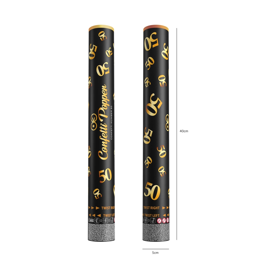 Confetti cu numărul 50, metalizat auriu, 40 cm