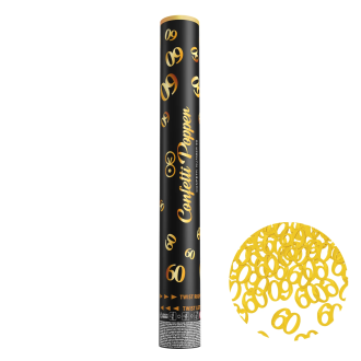 Izstrelitvene konfete številka 60, kovinsko zlata, 40 cm