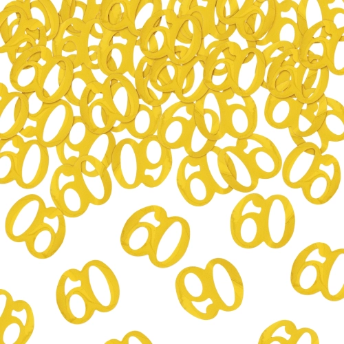 Kilövős konfetti 60-as szám, metál arany, 40 cm