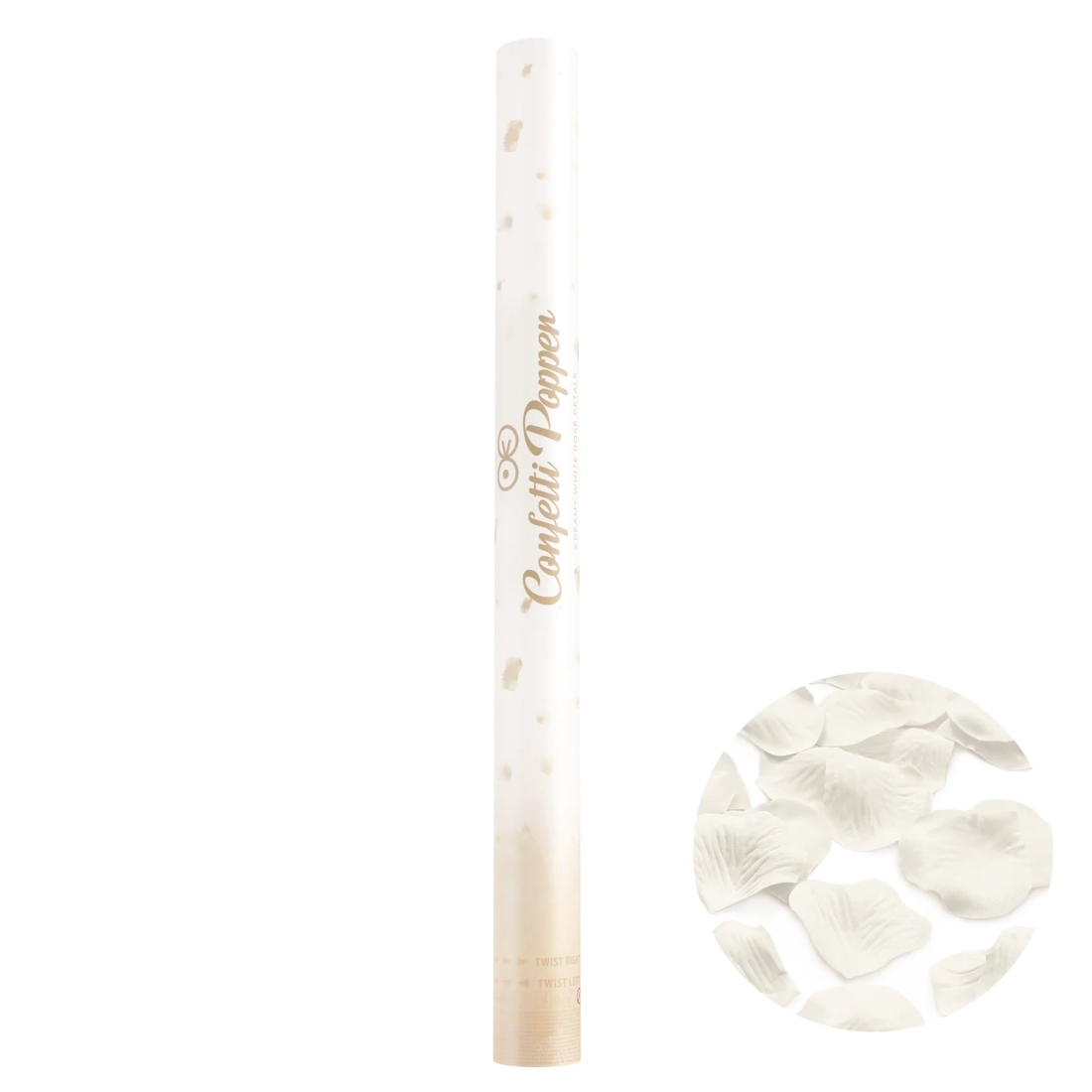 Confetti cu petale de trandafir, 60 cm – crem