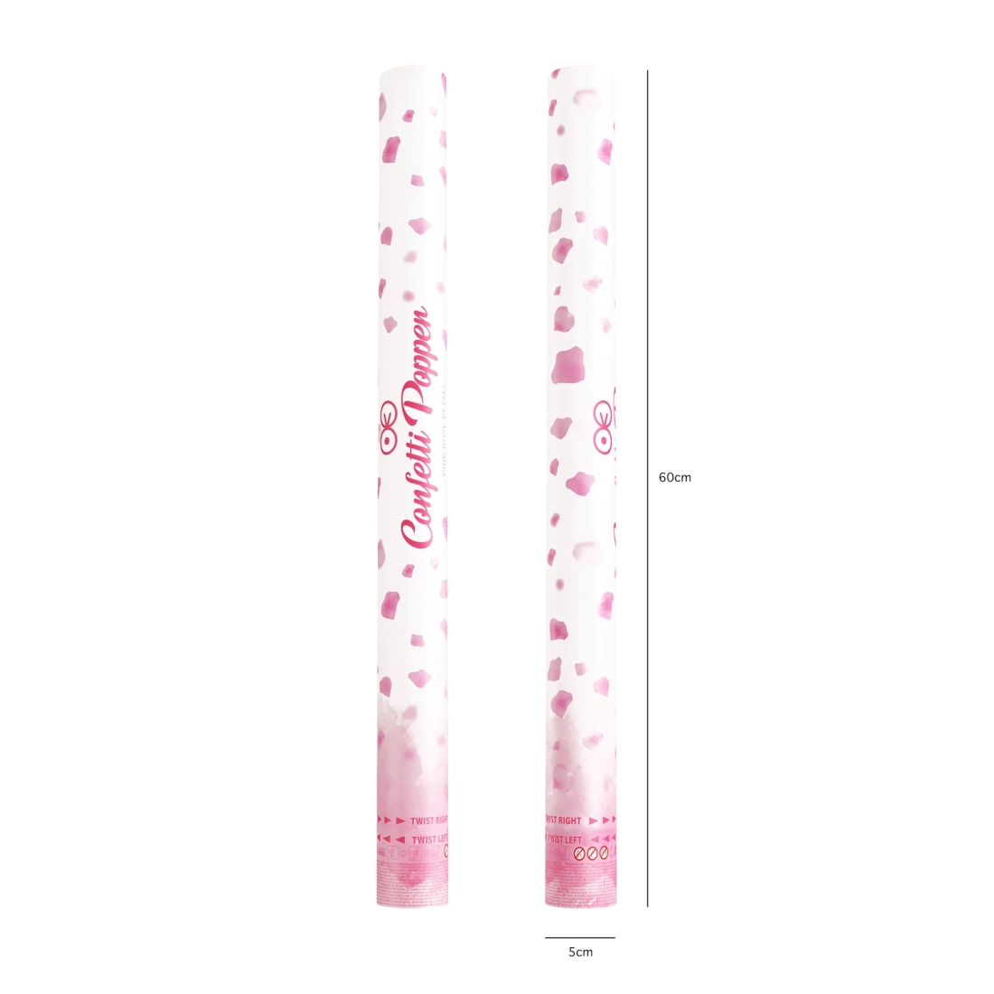 Confetti cu propulsie – petale roz, 60 cm