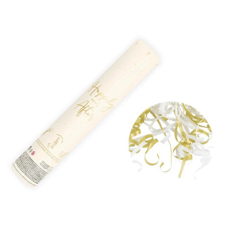 Strelne konfete – zlate in bele trakovi, 25 cm