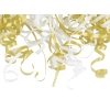 Confetti cu lansare – panglici aurii și albe, 25 cm