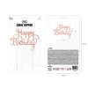 Topper pentru tort „Happy Birthday” – sclipitor, rose gold