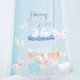 Tortadísz Happy Birthday – tükörfényes ezüst, 1 db