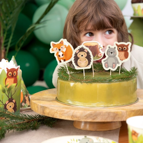 Zápich na tortu Lesné zvieratká, 9 ks