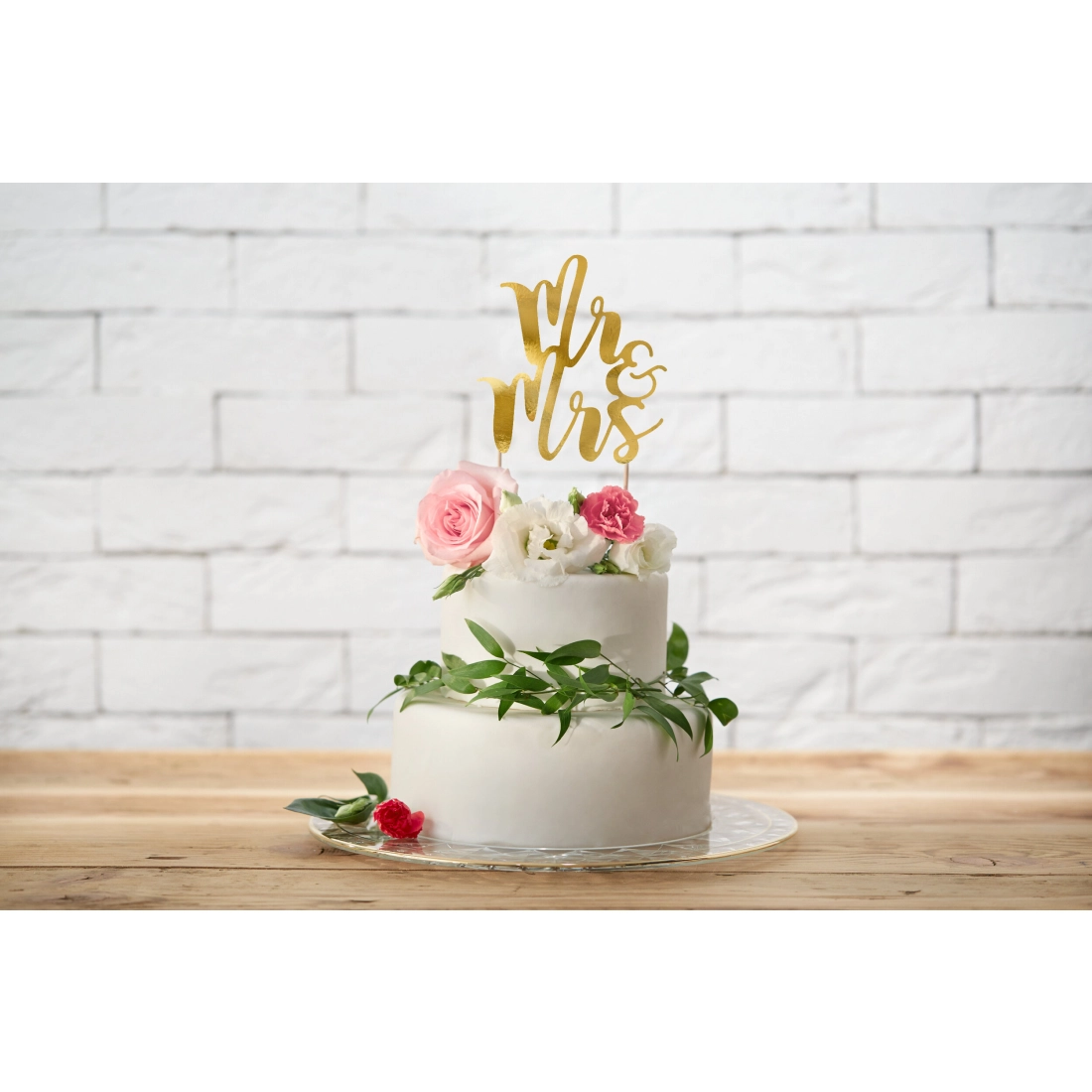 Decorațiune pentru tort Mr & Mrs – 25,5 cm
