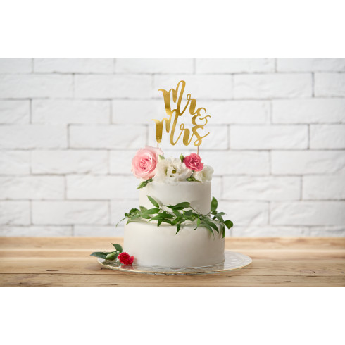 Tortadísz beszúró Mr & Mrs – 25,5 cm Tortadísz beszúró Mr & Mrs – 25,5 cm