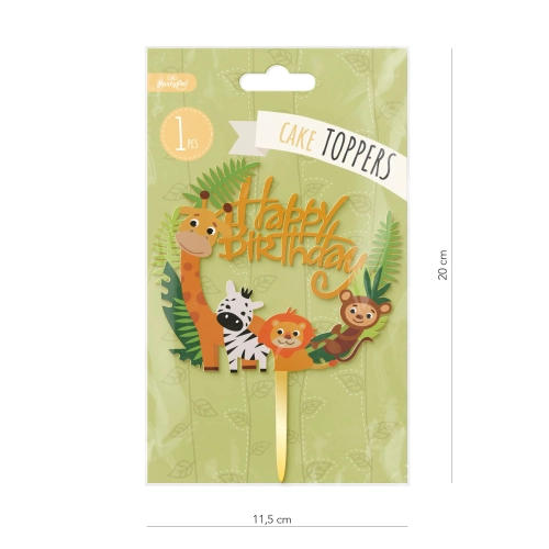 Zápich na tortu Zvieratká Happy Birthday 1ks