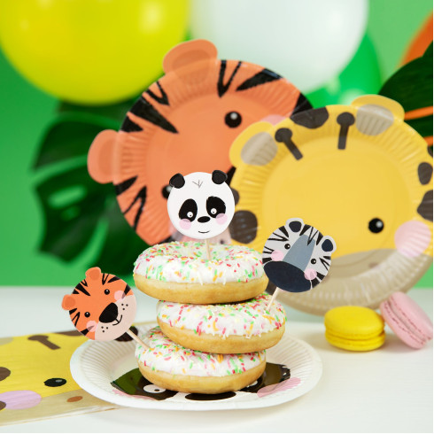 Tortára és muffinhoz szúródekorációk – Szafari, 8 db Tortára és muffinhoz szúródekorációk – Szafari, 8 db