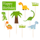 Zápichy na tortu Dinosaury Happy Birthday 9ks