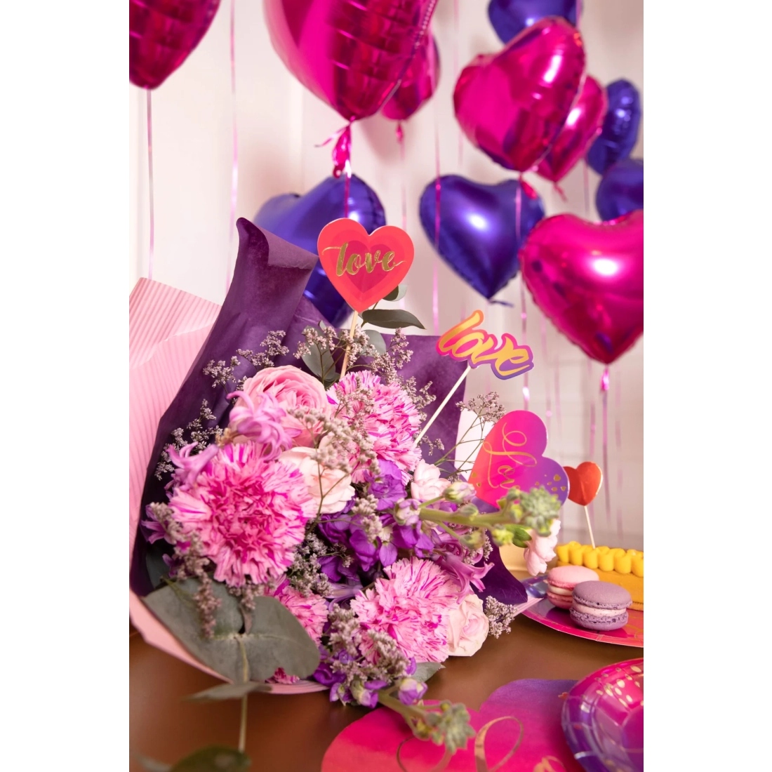 Decoruri pentru tort „Love” – set 3 buc.