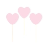 Decorațiuni pentru tort în formă de inimă - roz, 6 bucăți