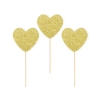 Tortadísz szívecskék – arany, 6 db