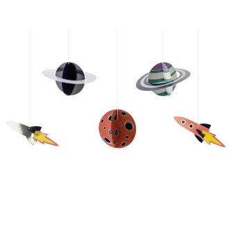 Závesná dekorácia Vesmír, 5 ks