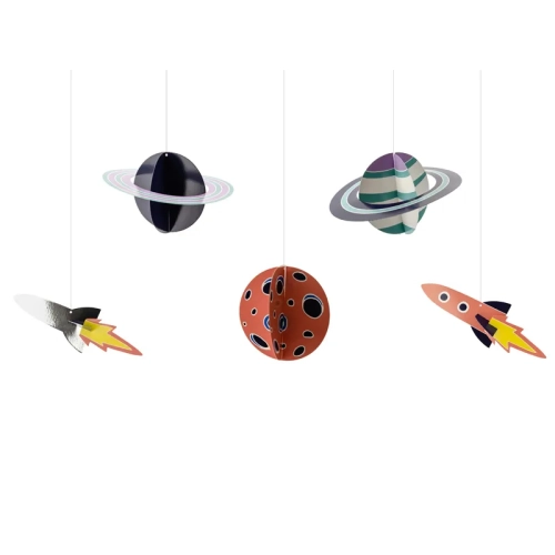 Závesná dekorácia Vesmír, 5 ks