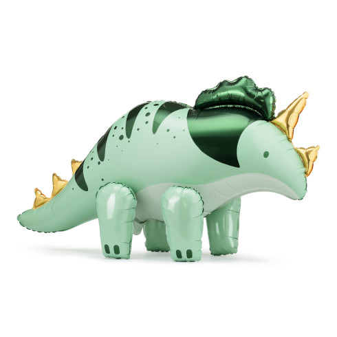 Zöld fólia lufi Triceratops 101x60 cm – nagy dinoszaurusz dekoráció
