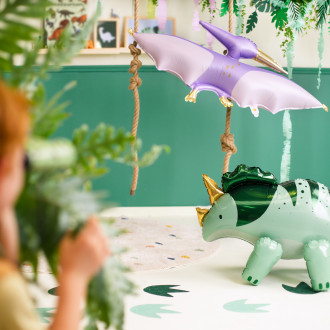 Zeleni folijski balon Triceratops 101 × 60 cm – velika dinozavrska dekoracija
