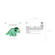 Zöld fólia lufi Triceratops 101x60 cm – nagy dinoszaurusz dekoráció