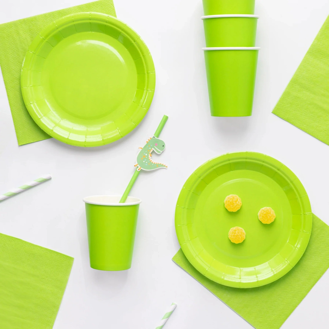 Pahare din hârtie verzi 220 ml, set 6 buc.