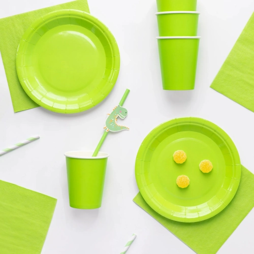 Pahare din hârtie verzi 220 ml, set 6 buc.