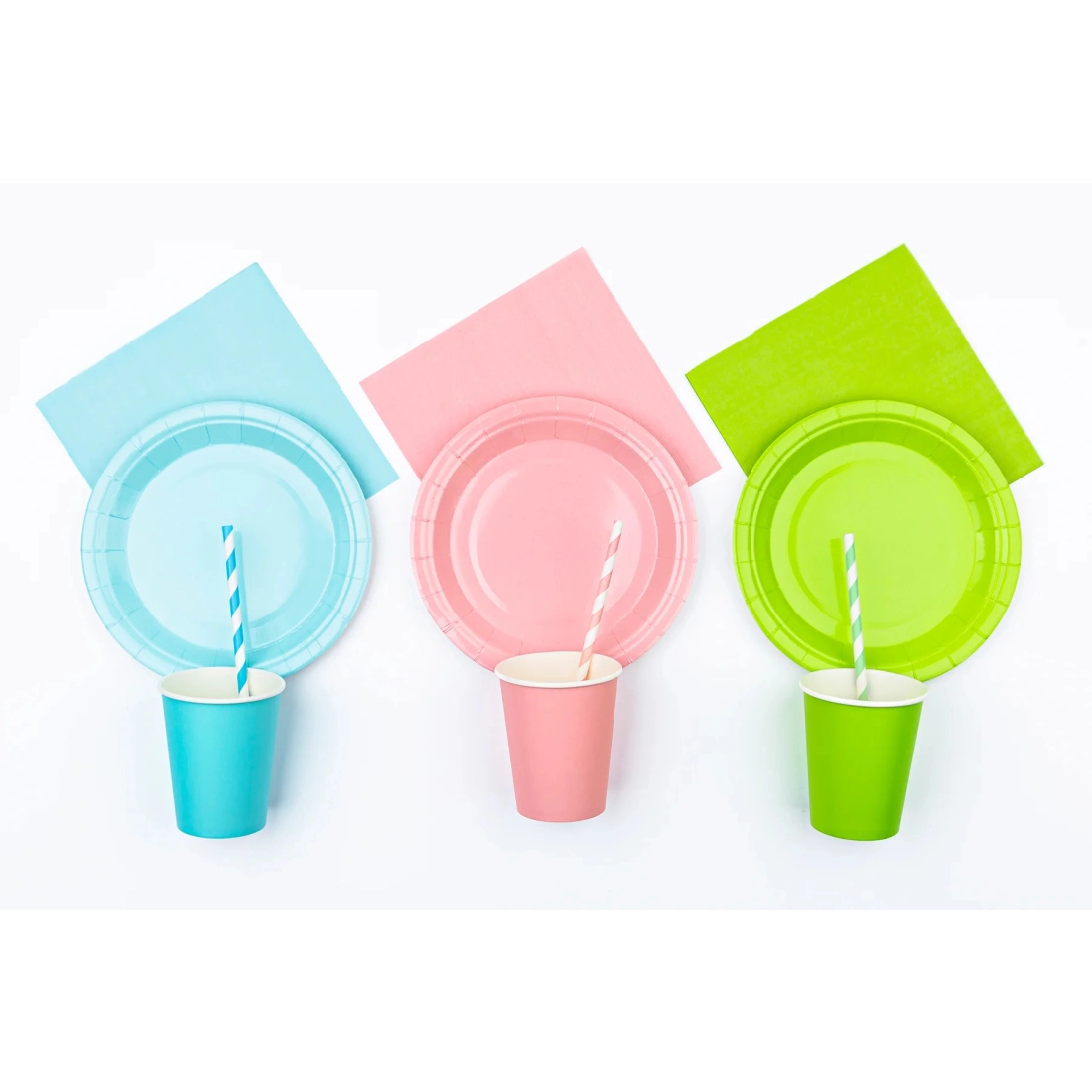 Pahare din hârtie verzi 220 ml, set 6 buc.