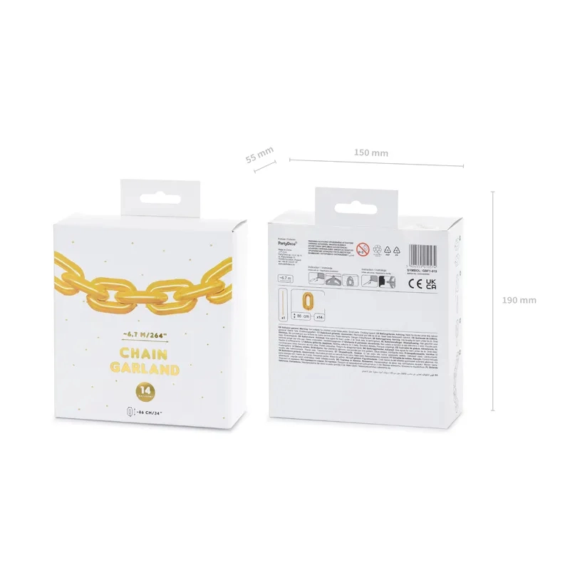 Arany fóliás lufigirland Lánc