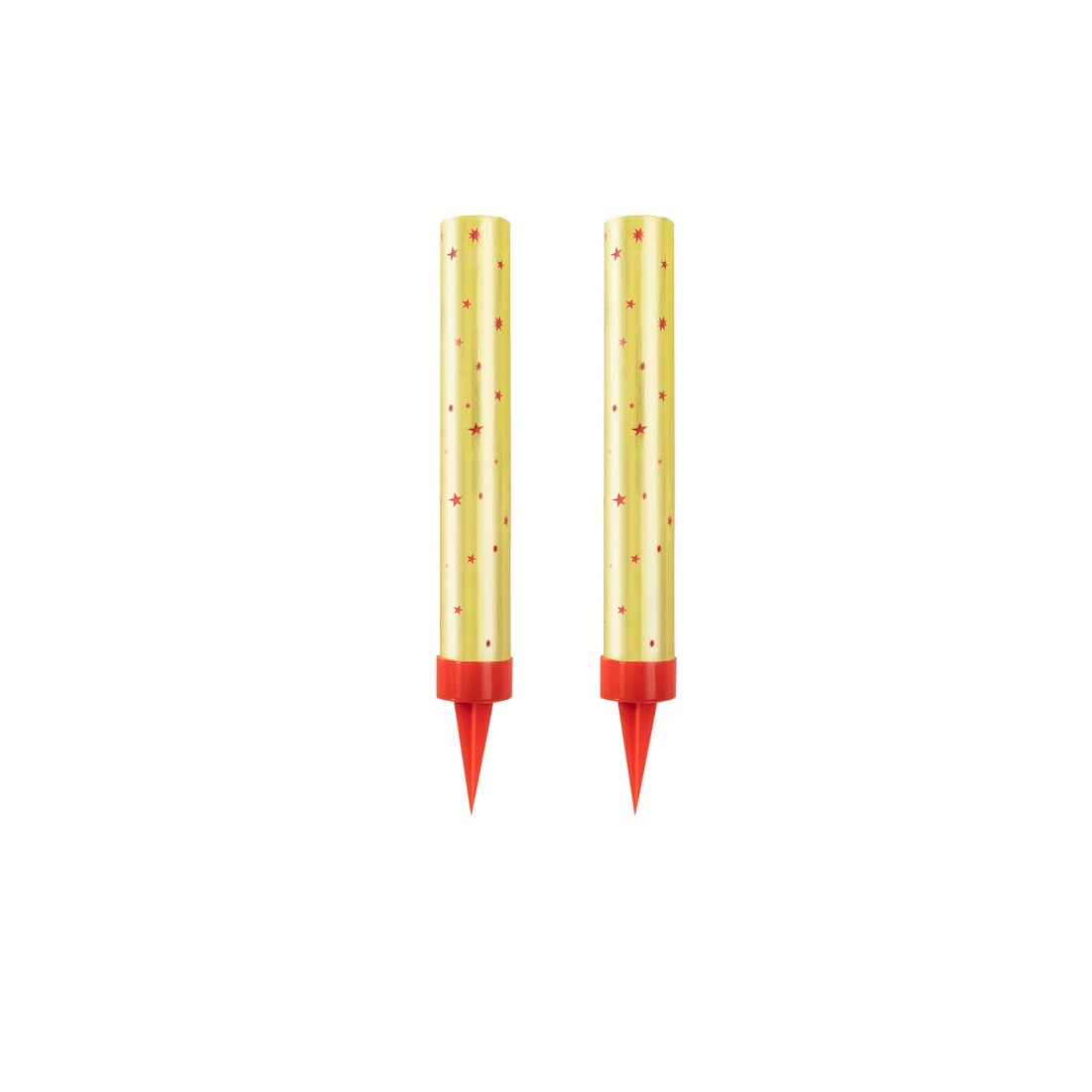 Lumânare tip fântână aurie pentru tort, cu steluțe, 10 cm, 2 buc.