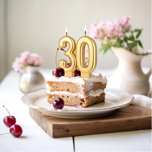 Arany születésnapi gyertya 30-as szám – 8 cm magas Arany születésnapi gyertya 30-as szám – 8 cm magas