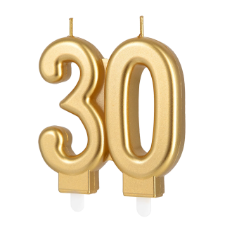 Velika zlata tortna svečka s bleščicami številka 8