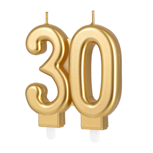 Arany születésnapi gyertya 30-as szám – 8 cm magas Arany születésnapi gyertya 30-as szám – 8 cm magas