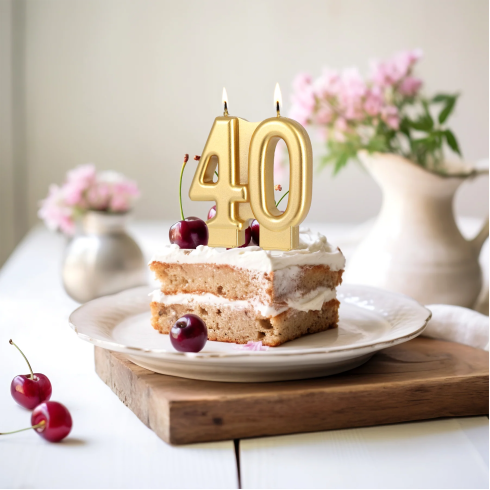 Arany születésnapi gyertya 40-es szám, 8 cm Arany születésnapi gyertya 40-es szám, 8 cm