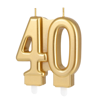 Velika zlata tortna svečka s bleščicami številka 8