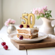 Arany születésnapi gyertya 50-es szám, 8 cm Arany születésnapi gyertya 50-es szám, 8 cm