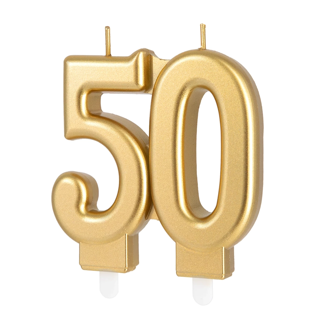 Lumânare aniversară aurie, cifra 50, înălțime 8 cm