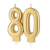 Lumânare aniversară aurie cifră 80 – înălțime 8 cm