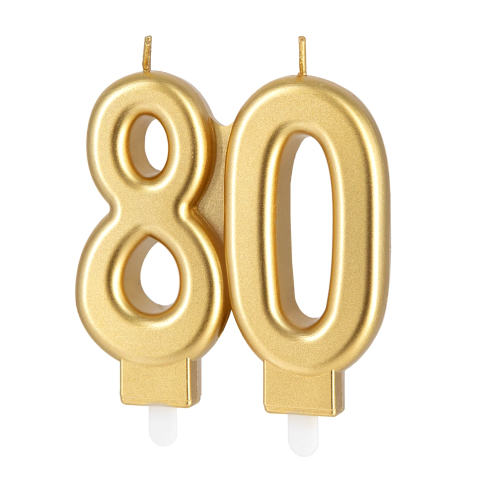 Arany születésnapi gyertya 80-as szám – 8 cm magas Arany születésnapi gyertya 80-as szám – 8 cm magas